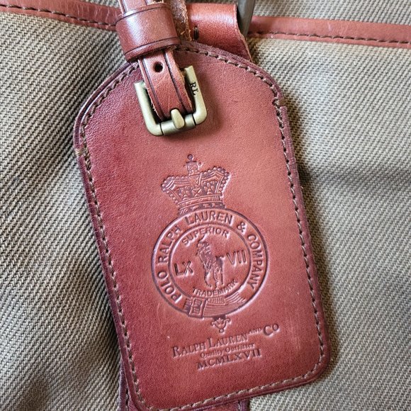 Ralph Lauren Natural Soft Waxed Canvas and Leather Messenger Bag - Picture 5 of 11